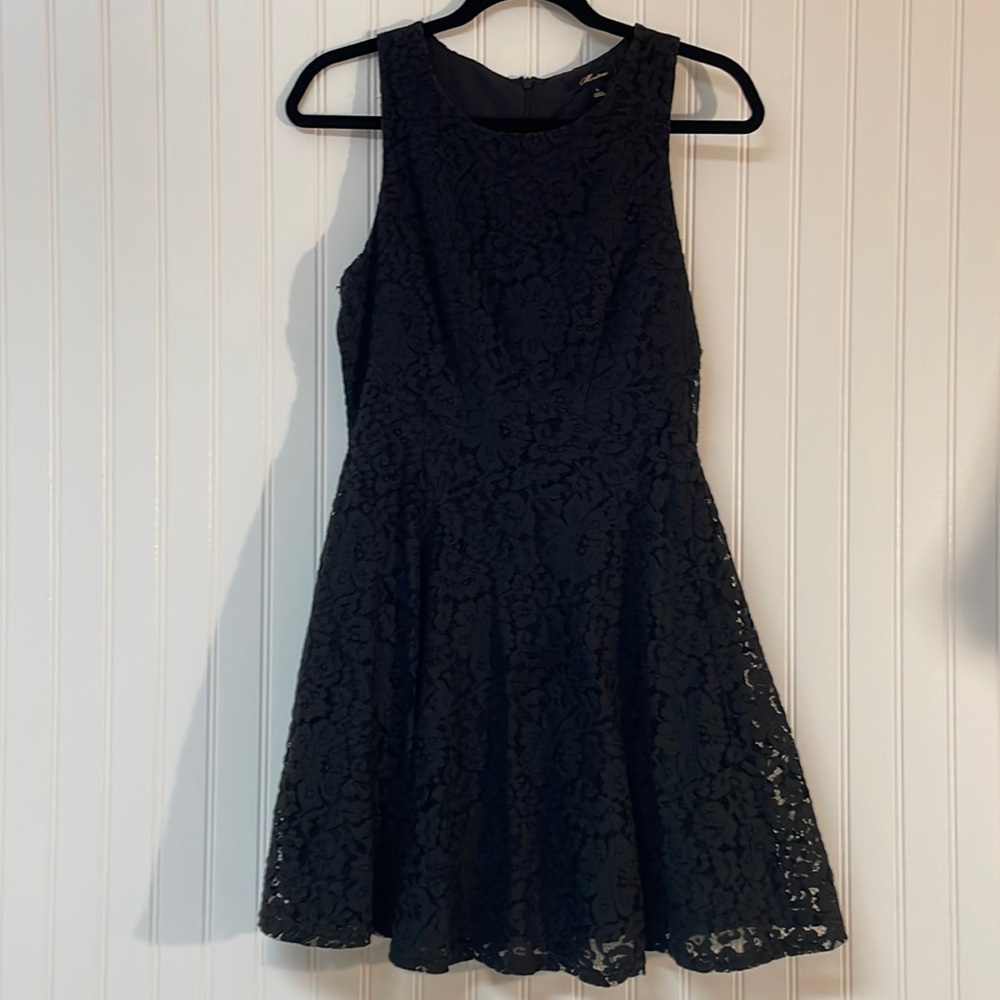 Monteau | Black All Over Lace Dress | L